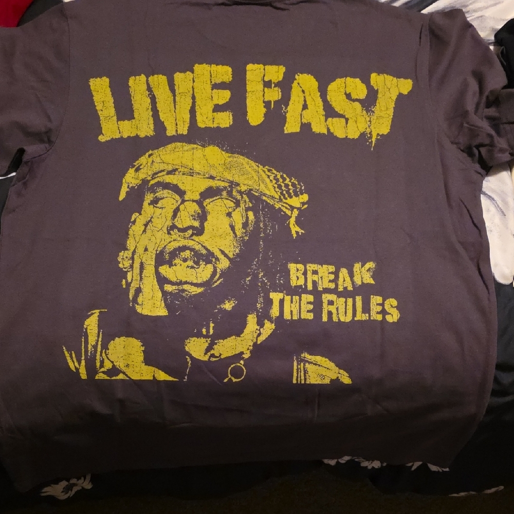 Live Fast Graphic Men's Shirt - Brown